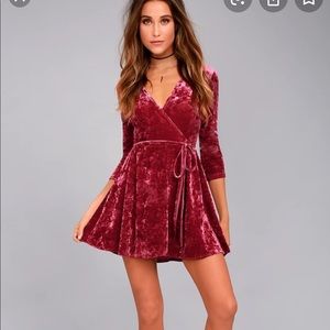 Lulus velvet wrap dress
